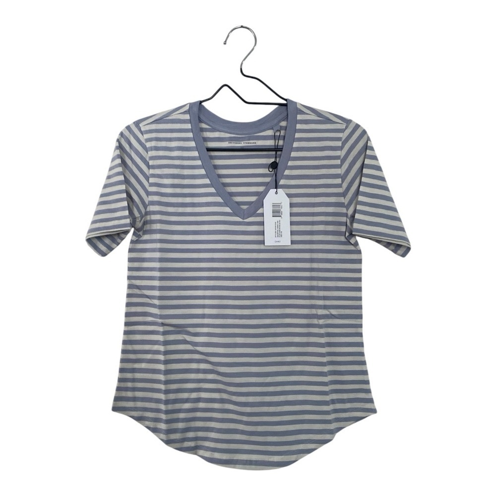 Universal Standard Striped V Rex V-Neck T Shirt Women’s Size 4XS 00/0 NEW